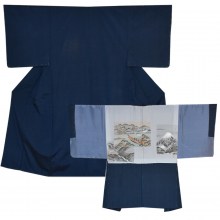 Japanese kimono for men. Dark-blue colour. KU13