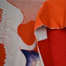 Antique Kimono Juban with cranes NJ28